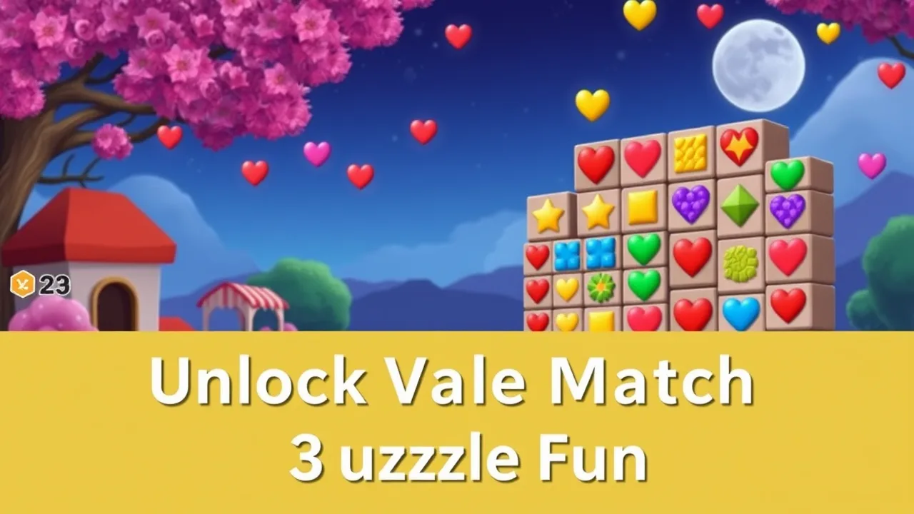 Unlock Valentins Match 3 Puzzle Fun image