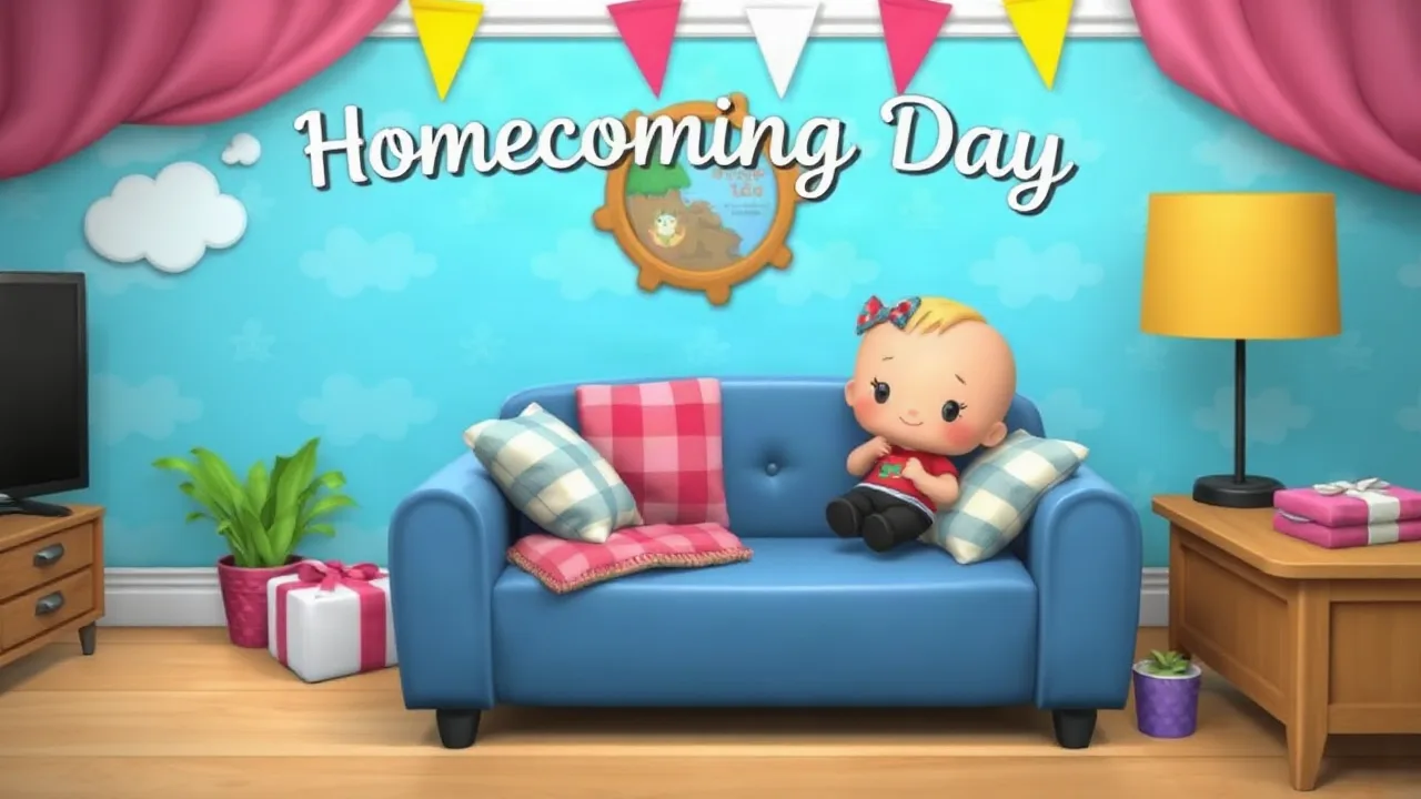 Homecoming Day for Baby Taylor: Cute Puzzle Fun image