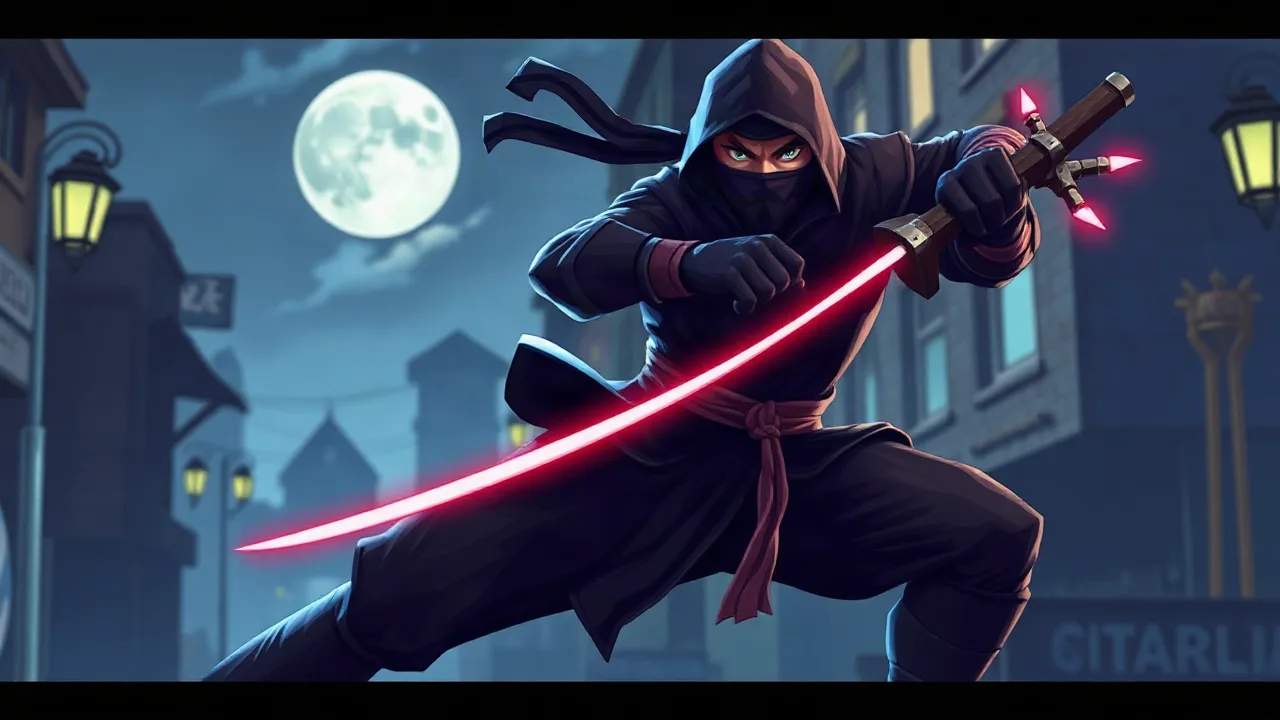 Ninja Action in Night Ninja Arcade Games image